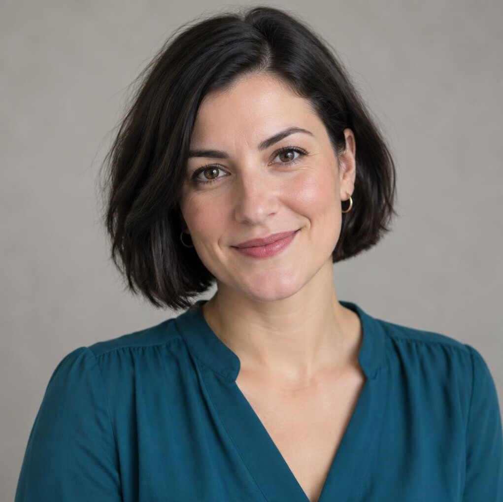 Portrait of a young Croatian woman with short dark hair